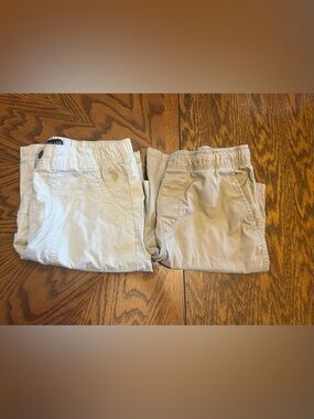 Boys 14/16 XL Khaki Shorts Bundle of 2 Chino Pull On Flat Front Stretchy Waist